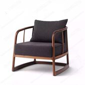 新中式 单人沙发椅酒店会所售楼处洽谈围椅圈椅客厅实木休闲椅定制