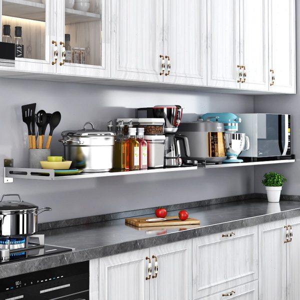 免打孔墙上放锅架收纳架子层板货架厨房微波炉壁挂烤箱电器置,厨房/烹饪用具,微波炉置物架,淘宝优惠券,粉丝福利购,淘宝优惠卷