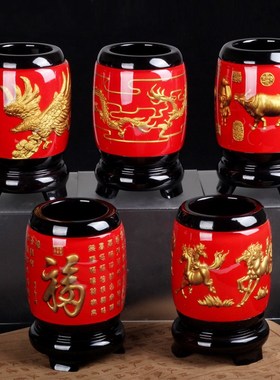 千艺坊笔筒摆件定制lpogo办公室文具用品学生桌面送老师老板领导