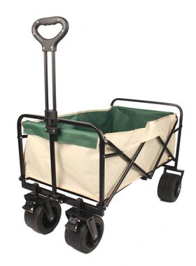 8寸米绿色野营露营便携折叠拉杆车购物推车户外手拖车