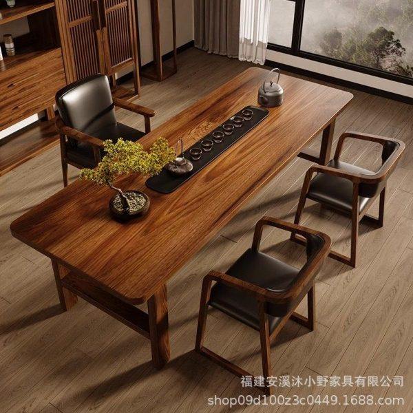 新中式胡桃木茶桌轻奢简约家用原木茶台公室会客泡茶桌椅组合,商业/办公家具,茶台/茶桌,淘宝优惠券,粉丝福利购,淘宝优惠卷