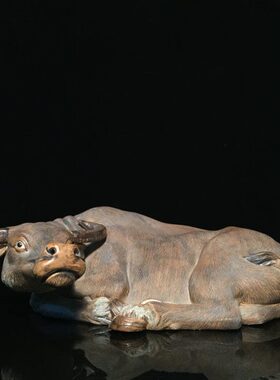 石湾公仔陶瓷牛生肖创意家居客厅博古架电视柜摆件开业手工艺礼品