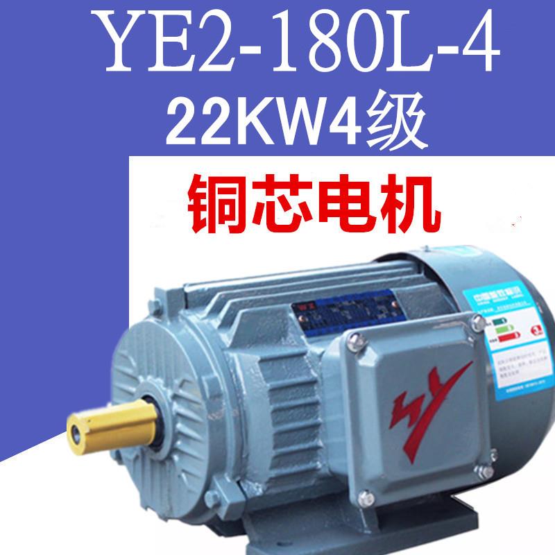 22W4级电机YE2-180L-4极三相异步电动机纯铜马达380V22千瓦四级