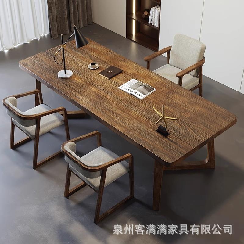 实木书桌客厅一体大长桌书房中式长条桌家用书法桌简约现代办公桌