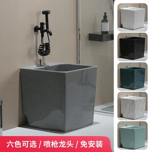 拖把池家用阳台彩色2023新款墩布盆洗落地式洗脚池陶瓷户外卫生间