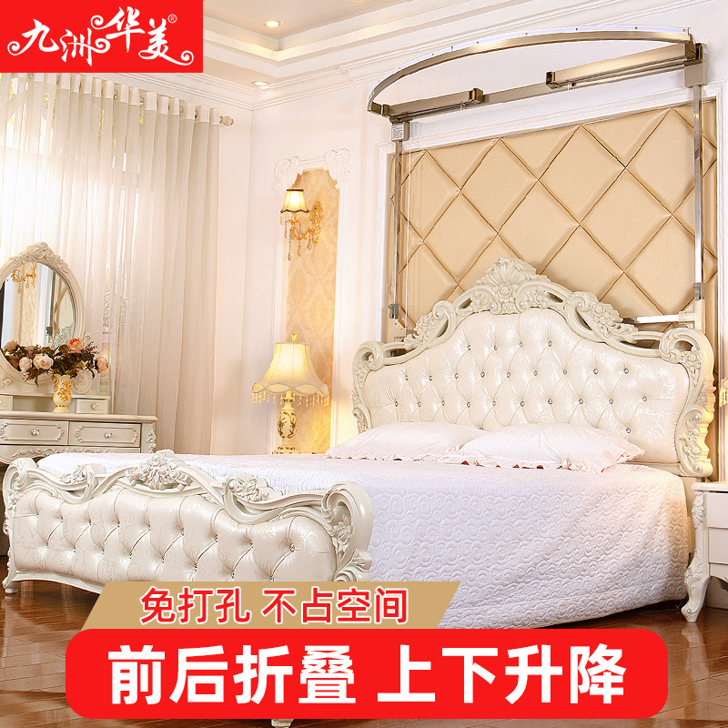 2022年新款升降导轨家用Ut型伸缩蚊帐隐形折叠免安装1.8米支架1.5