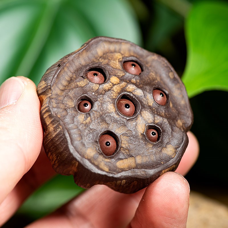 茶宠摆件精品紫砂小莲子莲蓬雕塑把件茶玩家居装饰小Y物件茶友礼