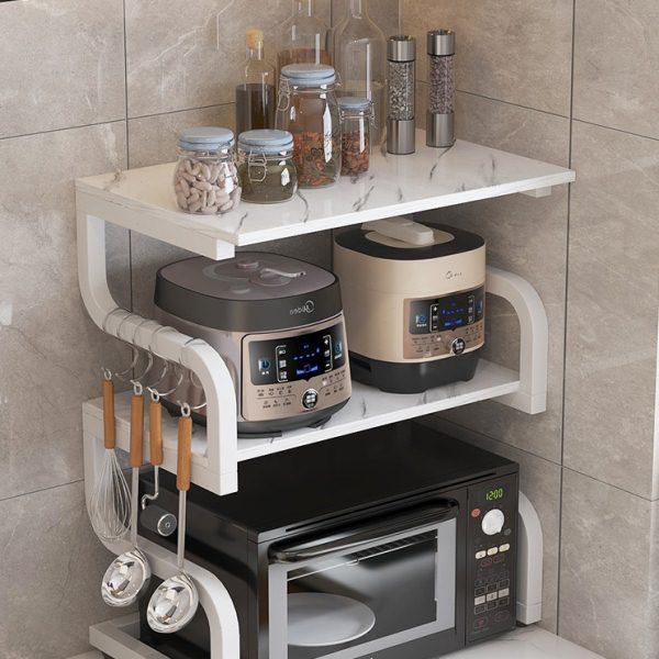 厨房置物架双层微波炉烤箱架子台面储物架家用桌面电饭锅收纳支架,厨房/烹饪用具,微波炉置物架,淘宝优惠券,粉丝福利购,淘宝优惠卷