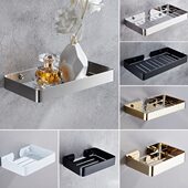 金木主义304不锈钢香皂架肥皂盒免打孔卫生间壁挂沥水挂架置物架