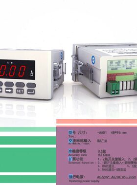 48*96MM数字数显电流表194I-5K1 ZY-AA51交流40A  R485通讯MODBUS