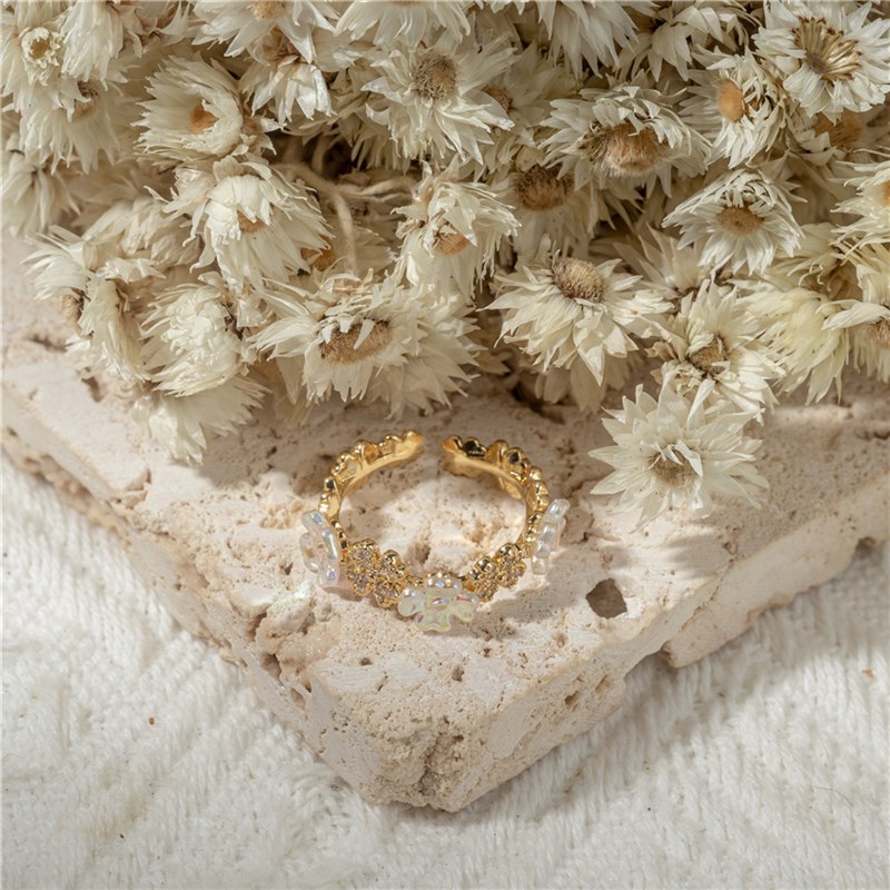 十里间【贝母花花戒指】气z质甜美优雅中戒百搭通勤指环