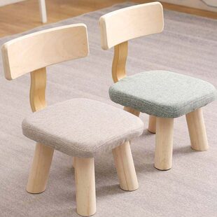 小凳子家用儿童靠背椅椅子实木木凳板凳宝宝矮凳布艺靠椅矮款小型