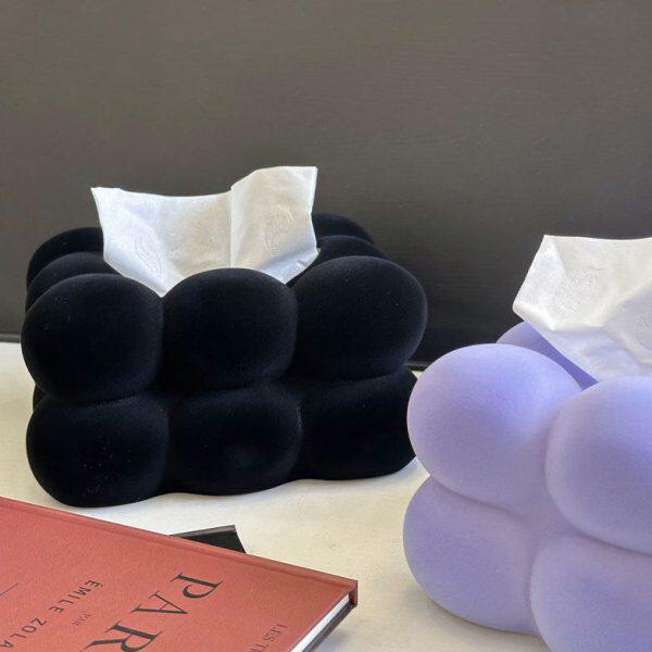 复古创意陶瓷抽纸筒丝绒纸抽盒高级感纸巾盒家用餐巾纸收纳盒装饰