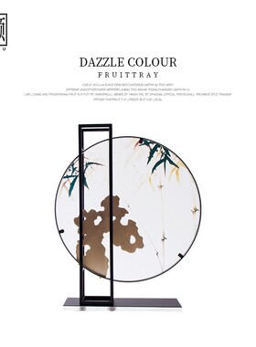 新中式工艺品水墨纹理亚克力摆件样板间客厅桌面玄关软装家居饰品