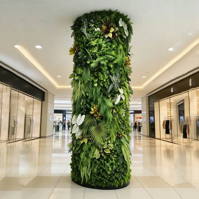仿真植物墙立体绿植大型商场仿生假花造景绿化室内背景墙装饰