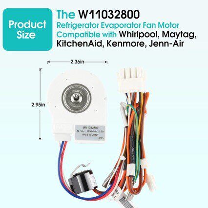 W11032800蒸发器风扇电机适用于惠而浦冰箱风机 DC12V