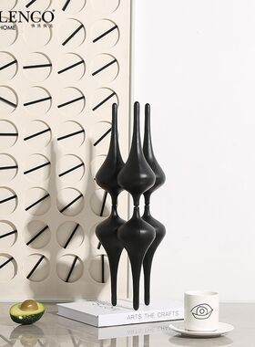 意式极简抽象艺术站立倒影摆件展厅酒店家居设计感桌面装饰工艺品