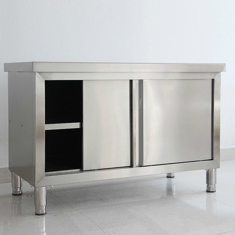 7T商用不锈钢工作台三面围操作台储物柜酒店后厨打荷台案板食堂灶