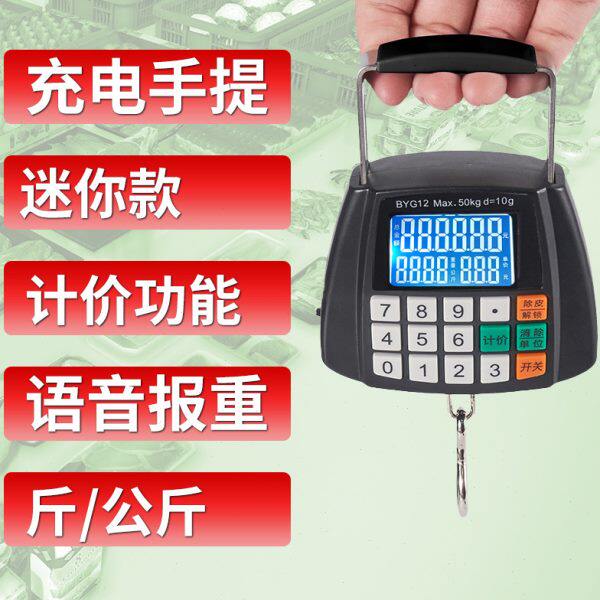 贝雅手提秤电子称快递便携式挂钩100斤家用勾子小称手提买菜计价