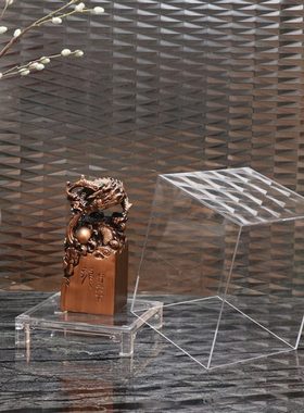 现代新中式龙玺亚克力罩客厅酒柜玄关售楼处酒店样板房间饰品摆件