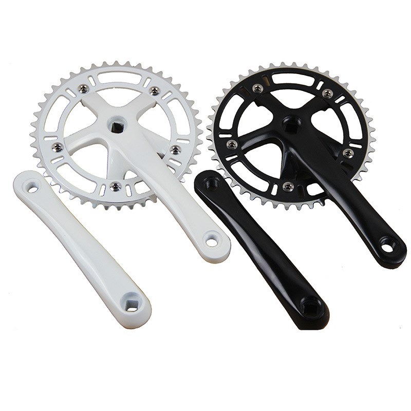 死飞彩色牙盘46T齿盘轮盘牙盘竞速场地车用链轮曲柄全铝合金