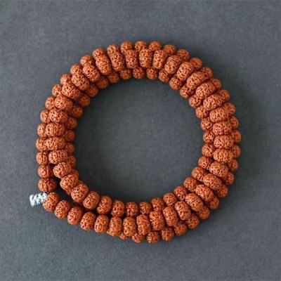 小金刚菩提子108颗梅花桩双龙纹树王矮壮爆肉姜黄皮原籽男士手串