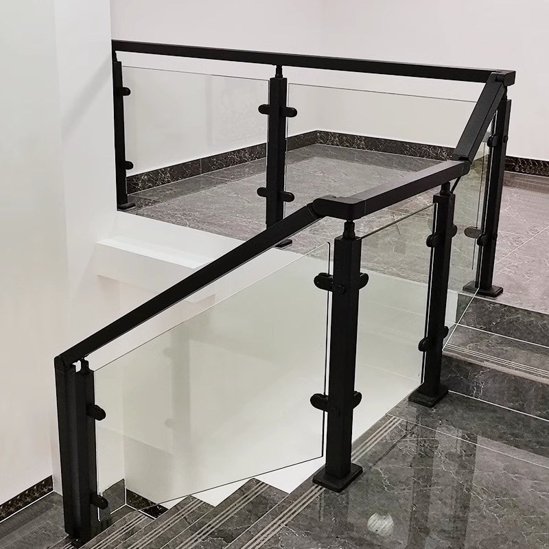 室内不锈钢玻璃楼梯护栏立柱 家用阳台玻璃护栏栏杆楼梯扶手自装