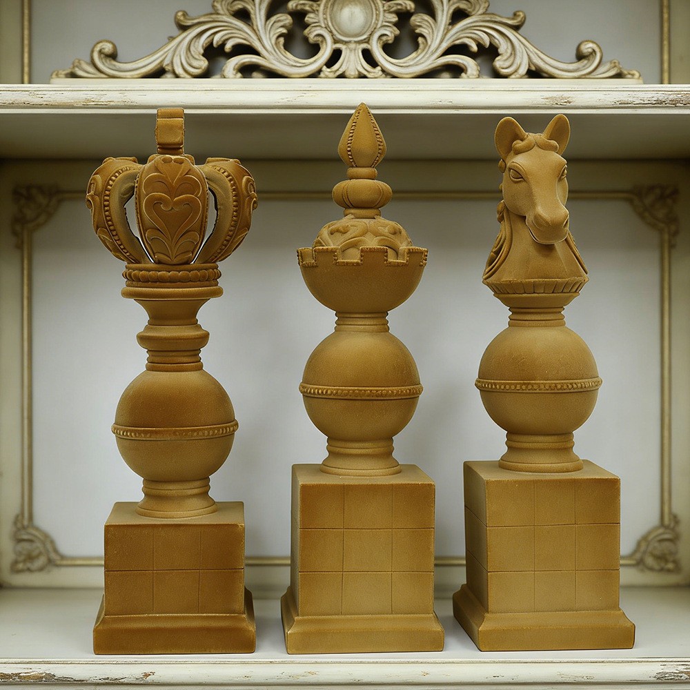 欧式复古国际象棋造型摆件植绒工艺家居客厅玄关装饰工艺品摆件