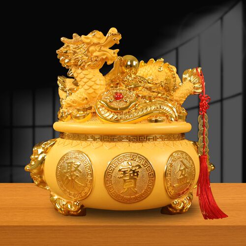 金色龙存钱罐客厅酒柜电视玄关摆件店铺收银台装饰品开业乔迁礼品