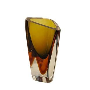 创意琉璃茶色三角切口玻璃储水花瓶摆件插花玄关桌面家居装饰花器