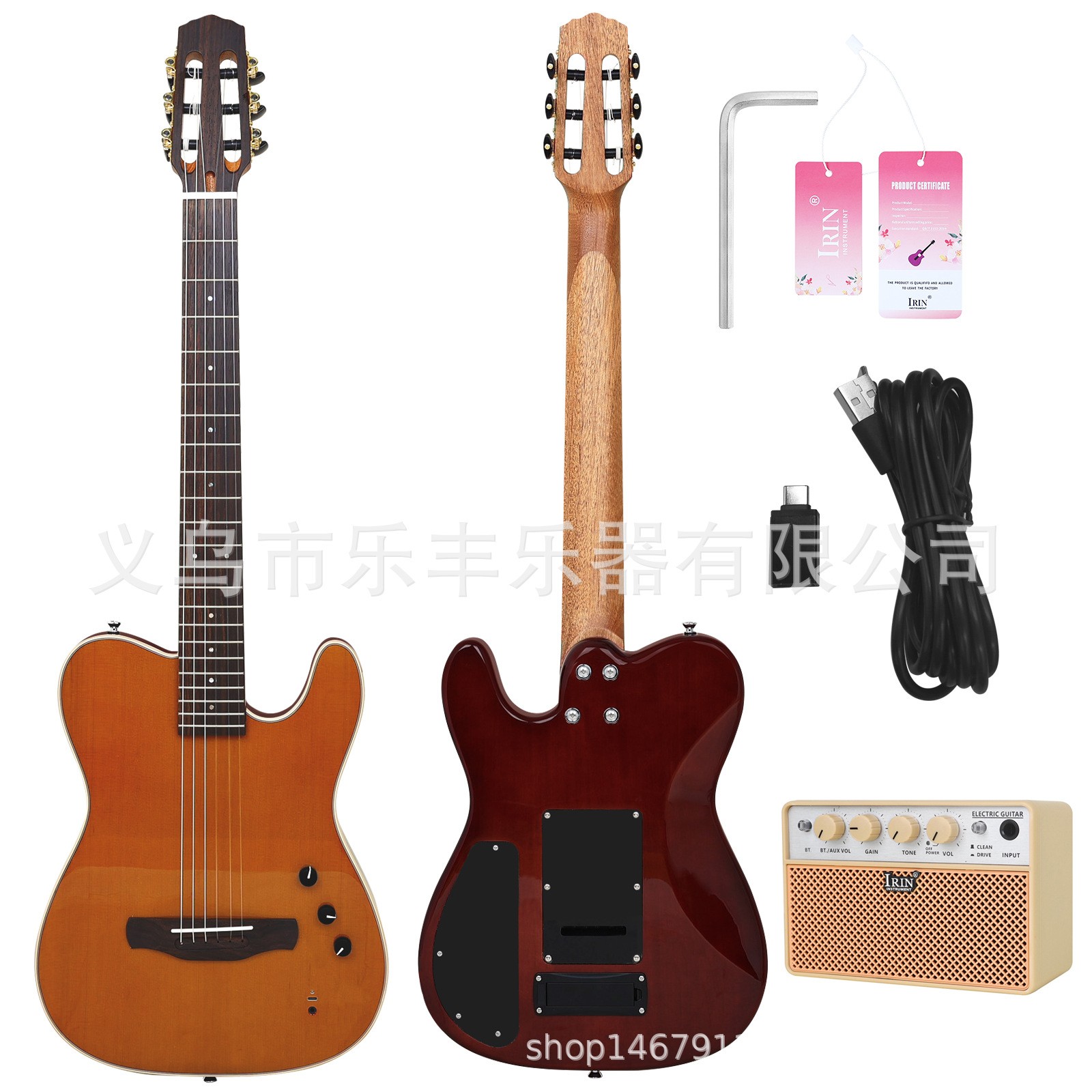 静音双模式蓝牙智能22品吉他全单板古典电木吉他可切换模式吉他
