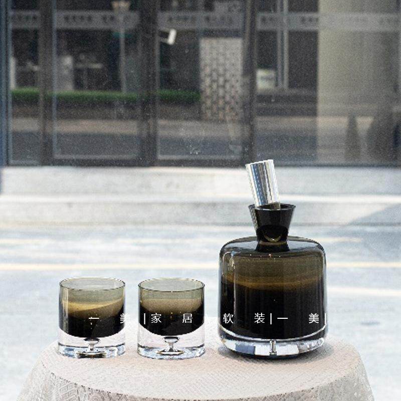 轻奢现代水晶威士忌酒器酒杯欧式样板售楼处酒柜吧台软装家居