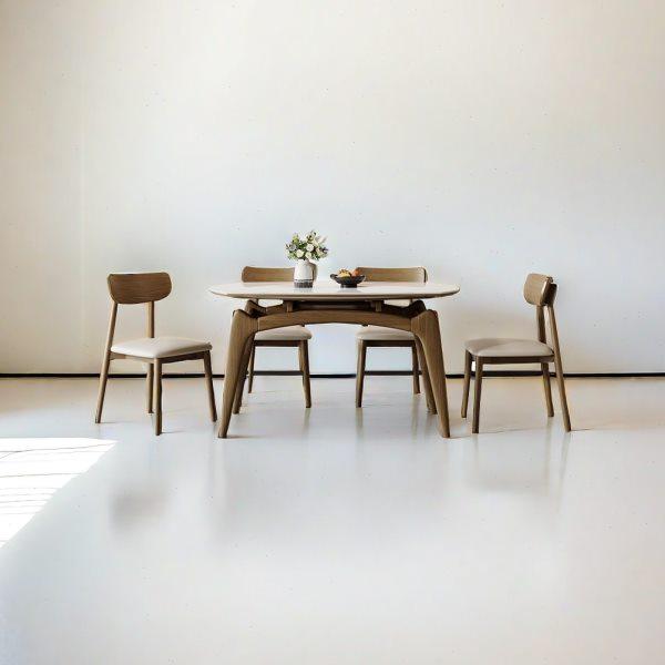 白蜡木实木岩板方圆餐桌椅组合小户型简约现代可伸缩折叠饭桌家用,住宅家具,岩板餐桌,淘宝优惠券,粉丝福利购,淘宝优惠卷