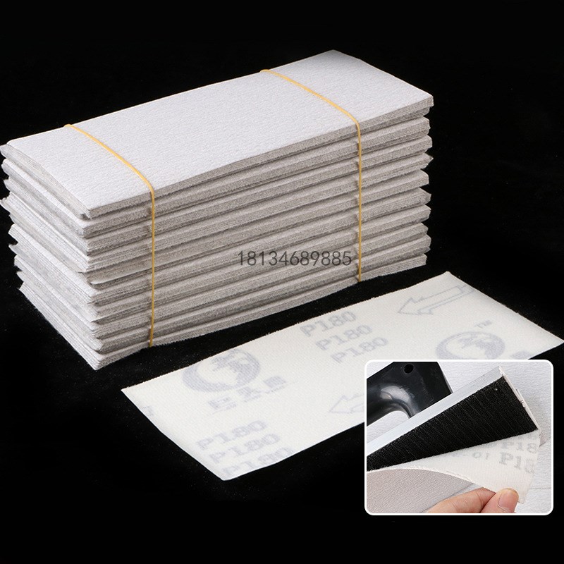 巨头鹰研磨平面砂方形砂进口木工干磨砂纸自粘植绒超耐磨白色砂纸