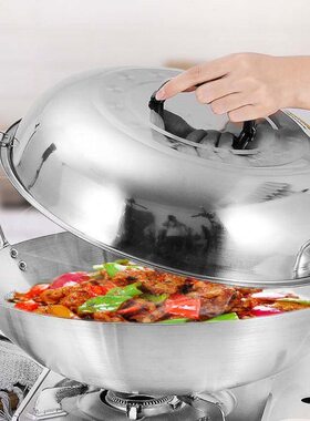通用炒锅盖不锈钢组合玻璃耐摔可立加厚30 32 34 36cm