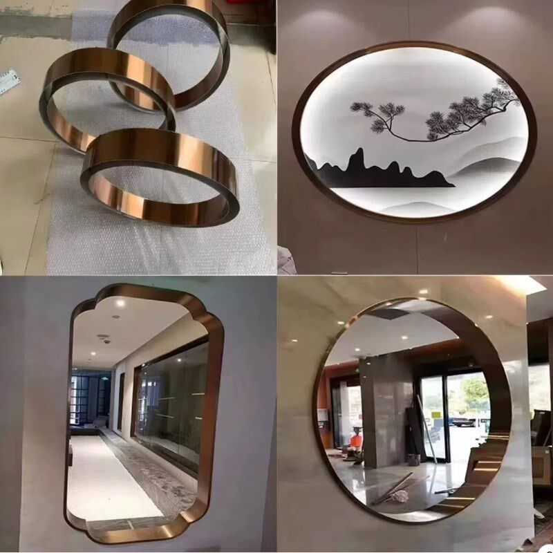 不锈钢异形梅花框装饰线s天花弧形收边条拱形门套背景墙金属包边