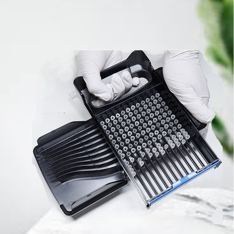 实验室装枪头神器半自动插吸头移液器E吸头快速96孔板排列装盒工