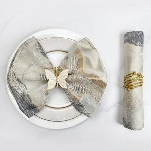 欧式餐巾布酒店专用口布折花餐厅餐布擦杯布高级感样板房餐巾环扣