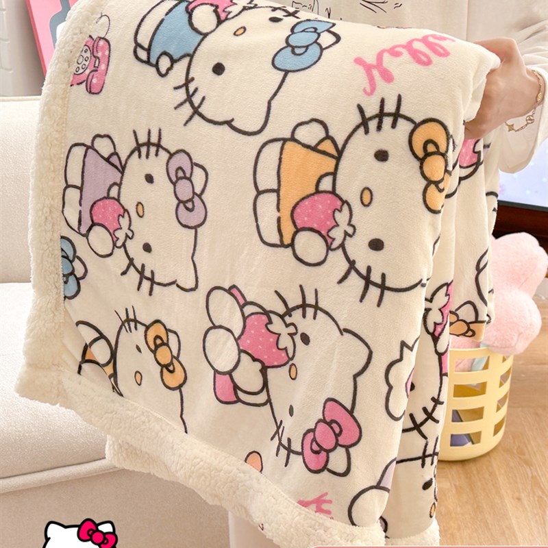 三丽鸥加绒加厚毛毯m单人办公室午睡毯羊羔牛奶绒毯子沙发毯床上