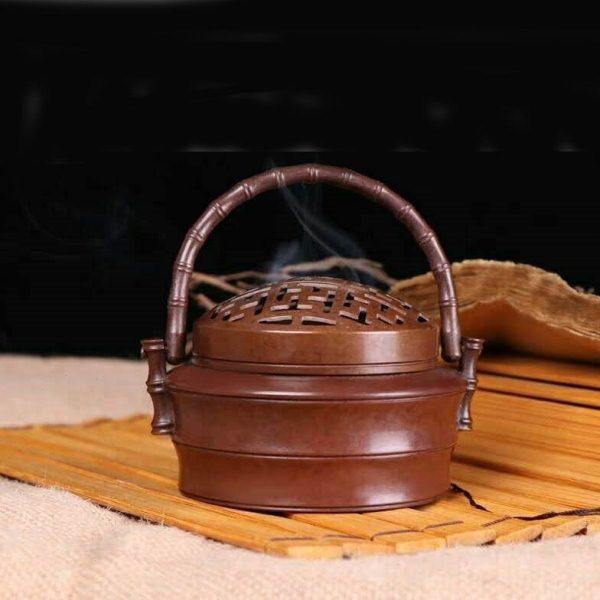 竹节手炉焚香炉香篆香薰香拓纯紫铜竹君小手炉同款非陈巧生胡庆松,家居饰品,香薰炉,淘宝优惠券,粉丝福利购,淘宝优惠卷