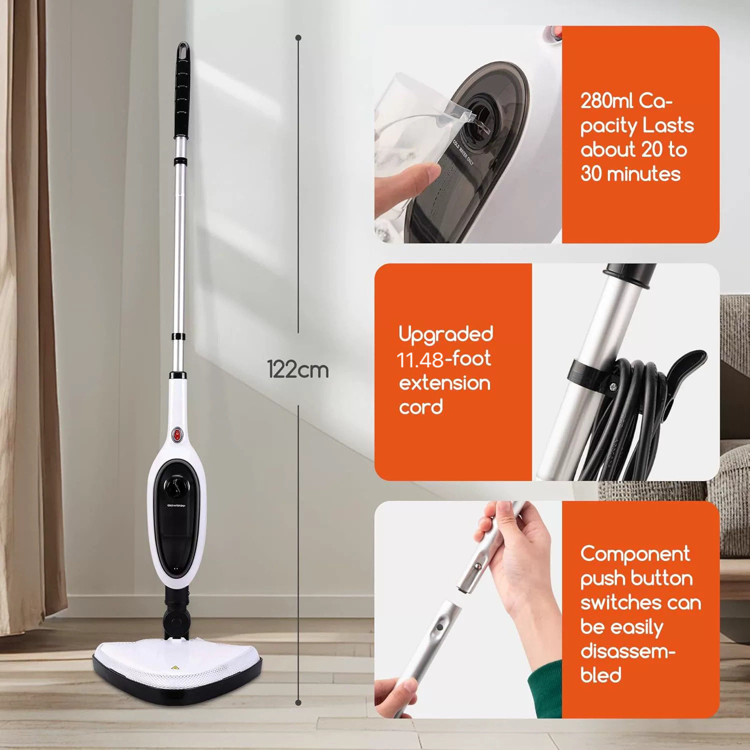 家用手持高温蒸气蒸汽拖把多功能电动杀菌懒人steam mop