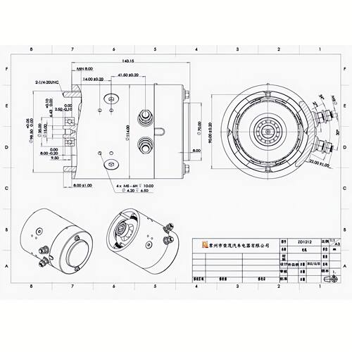 12V/24V有刷直流串励电机 1.2kw动力单元电机 2800转液压油泵电机
