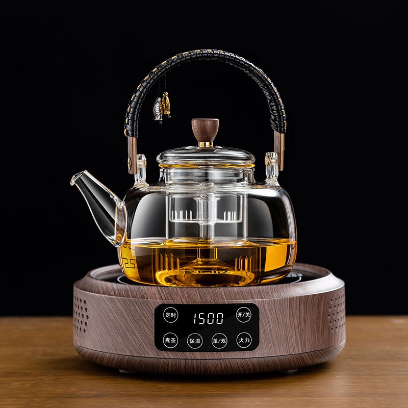 W1TR2023新款电陶炉煮茶壶玻璃侧把烧水壶蒸汽白茶电热煮茶炉家用