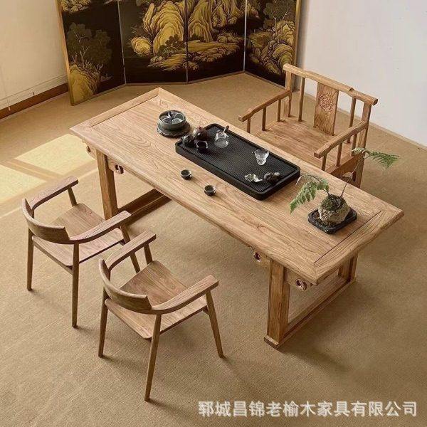 复古做旧老榆木大板桌茶桌茶台实木餐桌长方形公书桌原木吧台桌,商业/办公家具,茶台/茶桌,淘宝优惠券,粉丝福利购,淘宝优惠卷