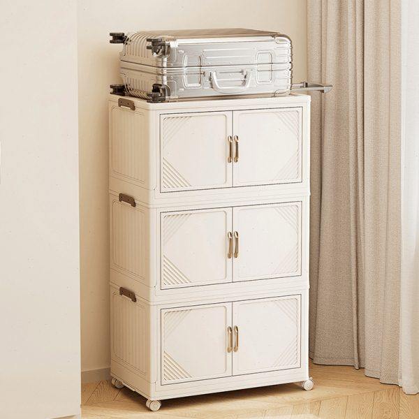 安家日记【面宽55四层破价】免安装折叠书柜储物柜双开门整理柜,住宅家具,儿童书柜,淘宝优惠券,粉丝福利购,淘宝优惠卷