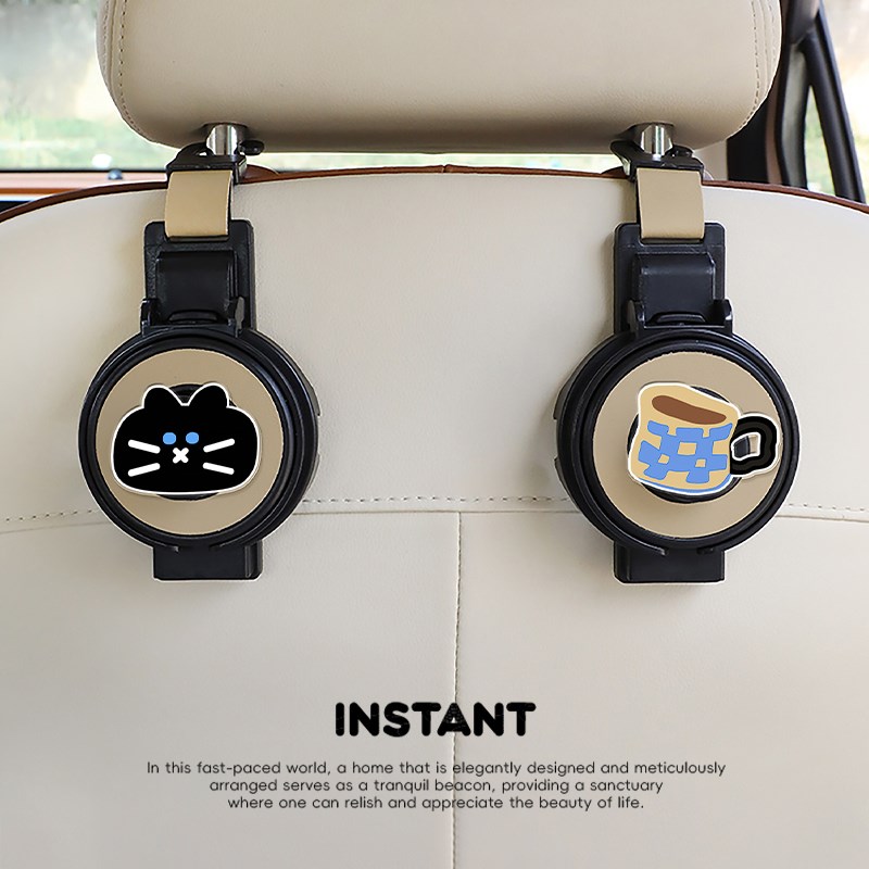 原创小猫车载g挂钩多功能挂钩车载水杯架汽车座椅后背挂钩椅背收