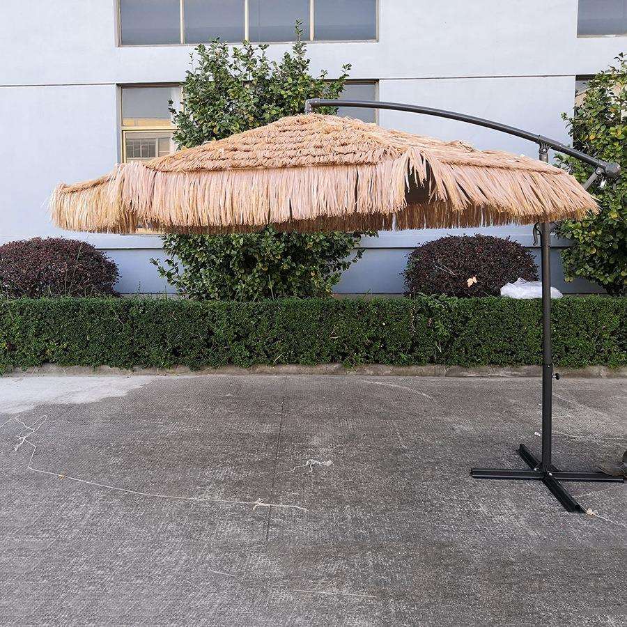 厂家直销户外遮阳伞夏威夷风情度假海滩茅草伞手摇PP草拉菲稻草伞