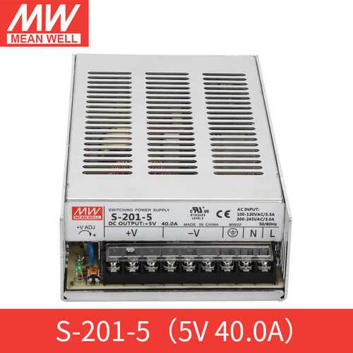 明纬开关电源 S-201-24 24V12V36V48V单组输出LED电源s201W-S系列