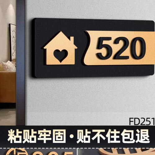 2025年新款家用门牌号级感轻奢创意入户门口特质亚克力标识牌轻