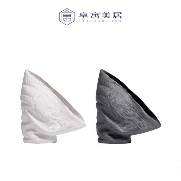 北欧现代简约陶瓷花盆花器摆件售楼处客厅玄关样板房室内软装饰品